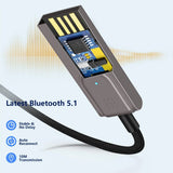 Aux to Bluetooth 5.1 Adapter 3.5mm Bluetooth Receiver Microphone for Car Home Office