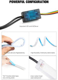 NEW 2x 60cm APP RGB Slim Sequential Flexible LED DRL Turn Signal Headlight Strip