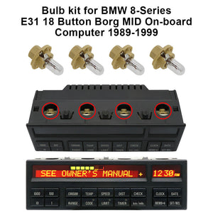 New Replacement Osram Light Bulb Set for BMW E31 8-Series 840i 850i Borg MID 18 Button On-board Computer