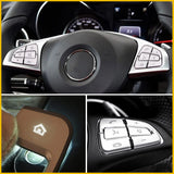 Silver Steering Wheel Button Cover Trim for Mercedes A B GLA GLE CLA W222 2015-2018