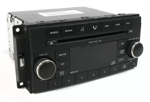 Jeep Chrysler Dodge 2007-10 AM FM mp3 CD Sirius Aux Input Radio P68021161AD RES