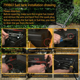 799863 Fuel Gas Tank with Cap Engine Fuel Tank Fit for Briggs & Stratton 698110