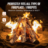 8 Pcs Gas Fireplace Logs Set Ceramic Wood Oak Logs Indoor or Outdoor