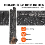 8 Pcs Gas Fireplace Logs Set Ceramic Wood Oak Logs Indoor or Outdoor