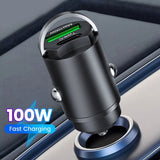 100W USB Phone Charger Type C QC3.0 Flush Mount Fast Charging Auto Car Interior Accessories