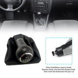 Gear Shift Knob Kit With Boot Cover for 2002-2012 Volkswagen Jetta 5 Speed Black