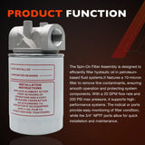 CP-752-10 3/4"NPTF Oil Filter w/ 10 Micron Hydraulic for Tractors Log Splitters