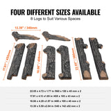 8 Pcs Gas Fireplace Logs Set Ceramic Wood Oak Logs Indoor or Outdoor
