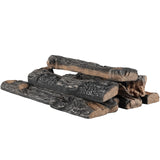 8 Pcs Gas Fireplace Logs Set Ceramic Wood Oak Logs Indoor or Outdoor