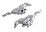 Ford Mustang Running Horse Pony 4" Chrome Fender Door Trunk Dash Emblems 2x Pair