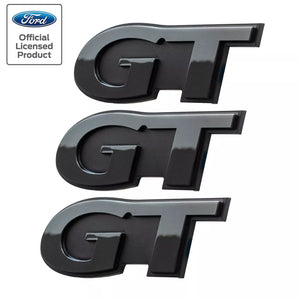 1999-2004 Ford Mustang GT Two Tone Black Fender Side Trunk Emblems (Set of 3) OEM