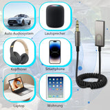 Aux to Bluetooth 5.1 Adapter 3.5mm Bluetooth Receiver Microphone for Car Home Office