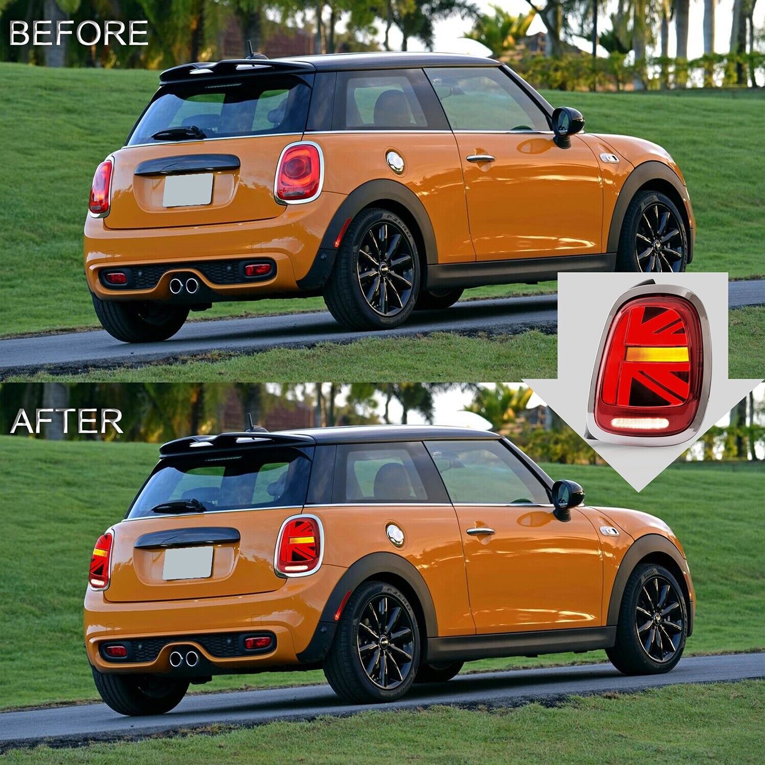 Chrome LED Tail Lights With Sequential for 2014-2019 BMW Mini F-Series ...