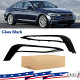 Front Bumper Fog Light Grille Trim for 2017-20 BMW G30 5-Series Gloss Black