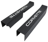 Set 2qty Door Sill Guards W/Corvette Logo - Black for 1990-1996 C4 Corvette