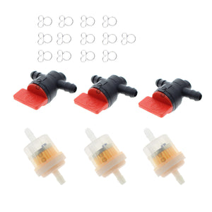 1/4" Inline Fuel Gas Filter Shut Off Valve For Yamaha DT100 DT125 DT175 DT250