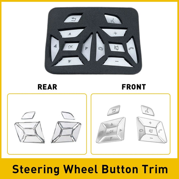 Silver Steering Wheel Trim for Buttons Mercedes 2012-2016 Benz GLA ML GLE GL GLK GLS