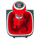 Red 5 Speed Gear Shift Knob Boot for VW Golf Rabbit GTI R32 2006 2007 2008 2009