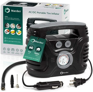 AC/DC Portable Air Compressor/Tire Inflator Powered by Car 12V DC and Home 110V
