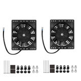 2PC 6IN 80W 12V Universal Radiator Electric Cooling Slim Push Pull Fan Mount Kit