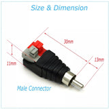 Speaker Wire Cable to Audio Male RCA Connector Adapter Jack Plug