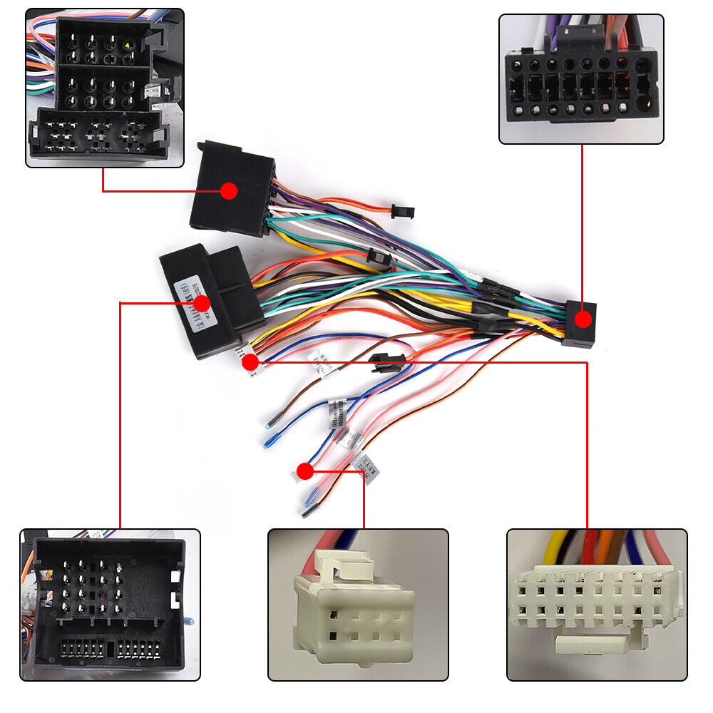 36/40PIN Quadlock Android Car Stereo Radio Head Unit Wiring Harness Po ...