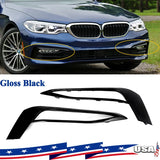 Front Bumper Fog Light Grille Trim for 2017-20 BMW G30 5-Series Gloss Black