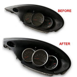 Matte Chrome Dashboard Dial Gauge Rings Bezel Trim for Porsche 986 Boxster