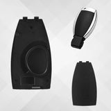 2x Key Fob Back Covers for Mercedes B C E-Class W204 3-Button Black