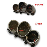Matte Chrome Dial Gauge Rings Bezel Trim for Porsche Cayman Boxster 987