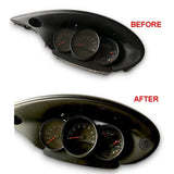 Gloss Carbon Fiber Dashboard Dial Gauge Rings Bezel Trim for Porsche 986 Boxster