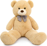 Quality Giant Plush Big Teddy Bear Bowtie 4 Feet 47 inch Life Size Tan Carnival Prize Gift