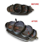Gloss Carbon Fiber Dashboard Dial Gauge Rings Bezel Trim for Porsche 911 996 S