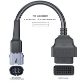 OBD2 6 Pin Fault Diagnostic Plug Adapter for SUZUKI Motorcycle Scooter ATV Cable