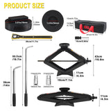 3 Ton Car Scissor Jack Lift for BMW Mercedes Toyota Honda Kia Hyundai Spare Tire Tool Kit