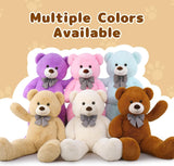 Quality Giant Plush Big Teddy Bear Bowtie 4 Feet 47 inch Life Size Tan Carnival Prize Gift