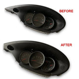 Matte Carbon Fiber Dashboard Dial Gauge Rings Bezel Trim for Porsche 986 Boxster