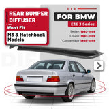 Rear Bumper Diffuser Lip Body Kit for 1992-99 BMW E36 3-Series M3 Style PE