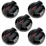 5-Pack DG94-04167M Gas Stove Knobs for Samsung Oven Range Stove NX60A6111SS Black
