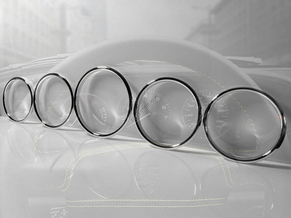 Polished Aluminum Speedometer Rings Speedometer Rings for Porsche 911 964 993 x5