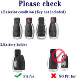 2x Key Fob Back Covers for Mercedes B C E-Class W204 3-Button Black