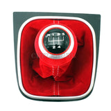 Red 5 Speed Gear Shift Knob Boot for VW Golf Rabbit GTI R32 2006 2007 2008 2009