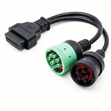 9 Pin J1939 Truck Y Cable OBD2 16Pin Female Adapter J1708 6Pin for Cummins Catepillar