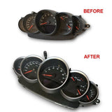 Matte Chrome Dashboard Dial Gauge Rings Bezel Trim for Porsche 911 996 S