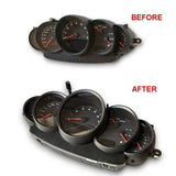 Matte Carbon Fiber Dashboard Dial Gauge Rings Bezel Trim for Porsche 911 996 S