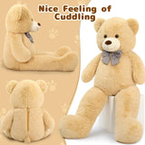 Quality Giant Plush Big Teddy Bear Bowtie 4 Feet 47 inch Life Size Tan Carnival Prize Gift