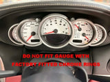 Gloss Carbon Fiber Dashboard Dial Gauge Rings Bezel Trim for Porsche 911 996 S