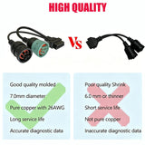 9 Pin J1939 Truck Y Cable OBD2 16Pin Female Adapter J1708 6Pin for Cummins Catepillar