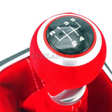 Red 5 Speed Gear Shift Knob Boot for VW Golf Rabbit GTI R32 2006 2007 2008 2009