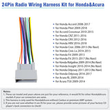 24pin Car Stereo Radio Wiring Harness Adapter w/ Antenna for Honda Pilot Acura